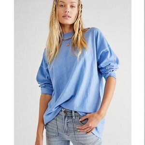 New Free People Blue Tunic Long Sleeve Shirt